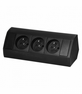 Gniazdo meblowe 3x2P+Z, czarne Orno OR-GM-9001/B