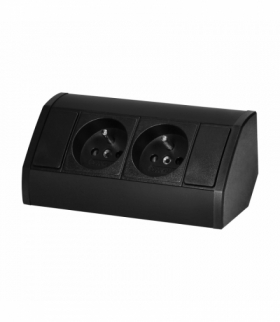 Gniazdo meblowe 2x2P+Z, czarne Orno OR-GM-9005/B