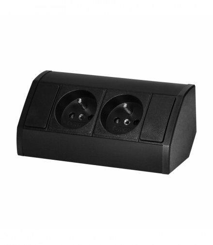 Gniazdo meblowe 2x2P+Z, czarne Orno OR-GM-9005/B