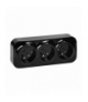 Gniazdo potrójne ToDo 2P+Z IP20, 16A, 230V AC, czarny, 10 sztuk Orno OR-OE-7209/B/10
