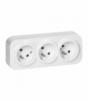 Gniazdo potrójne ToDo 2P+Z IP20, 16A, 230V AC, biały Orno OR-OE-7209/W