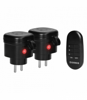Zestaw bezprzewodowych mini gniazd sterowanych pilotem 2+1, IP44 Orno OR-GB-460