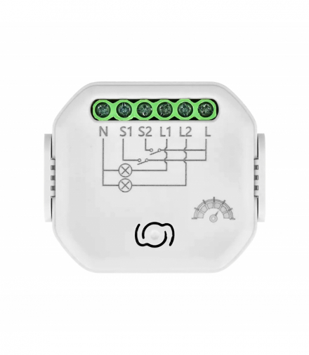 Przekaźnik dopuszkowy 2-kanałowy ze ściemniaczem Tuya Smart Wi-Fi+BLE Orno OR-SH-17103