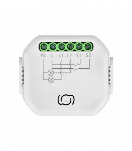 Przekaźnik dopuszkowy 2-kanałowy Tuya Smart Wi-Fi+BLE Orno OR-SH-17101
