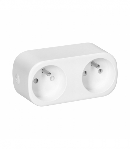Rozgałęźnik bezprzewodowy podwójny Tuya Smart Wi-Fi, białe Orno OR-SH-17510/W