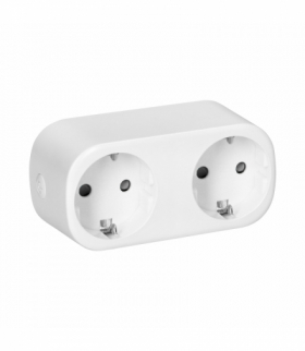 Rozgałęźnik bezprzewodowy podwójny Tuya Smart Wi-Fi, Schuko, białe Orno OR-SH-17510(GS)/W