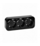 Gniazdo potrójne ToDo 2P+Z Schuko IP20, 16A, 230V AC, czarny, 10 sztuk Orno OR-OE-7209(GS)/B/10