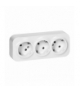 Gniazdo potrójne ToDo 2P+Z Schuko IP20, 16A, 230V AC, biały Orno OR-OE-7209(GS)/W