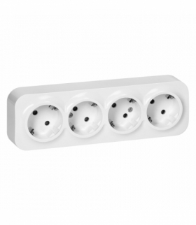 Gniazdo poczwórne ToDo 2P+Z Schuko IP20, 16A, 230V AC, biały, 8 sztuk Orno OR-OE-7210(GS)/W/8