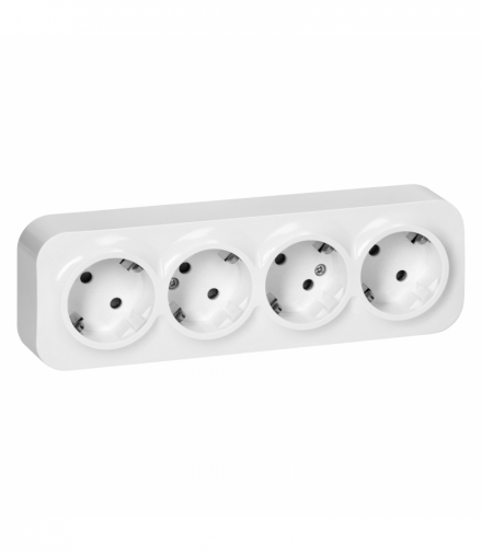 Gniazdo poczwórne ToDo 2P+Z Schuko IP20, 16A, 230V AC, biały, 8 sztuk Orno OR-OE-7210(GS)/W/8