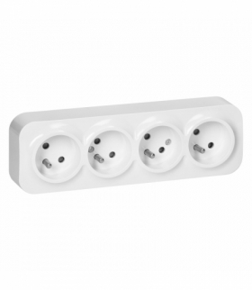 Gniazdo poczwórne ToDo 2P+Z IP20, 16A, 230V AC, biały, 8 sztuk Orno OR-OE-7210/W/8