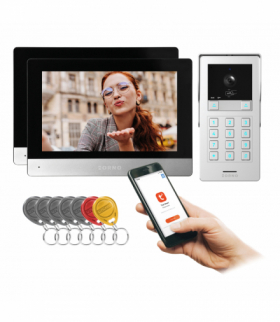 GAYD MULTI2, zestaw wideodomofonowy dwurodzinny, 2-żyłowy, 8, Wi-Fi, ekran dotykowy, 2MP Full HD, RFID, szyfrator Orno OR-VID-MA-1081/B