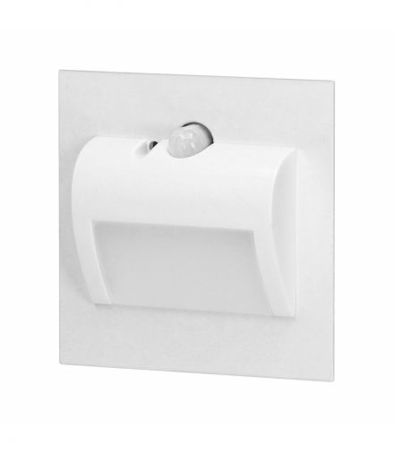 DRACO LED NEW 1,5W, oprawa schodowa podtynkowa, 12VDC, 30lm, 3000K, biała, czujnik ruchu i zmierzchu Orno AD-OS-6164LR3/W