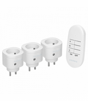 Zestaw bezprzewodowych mini gniazd sterowanych pilotem 3+1 Orno OR-GB-463