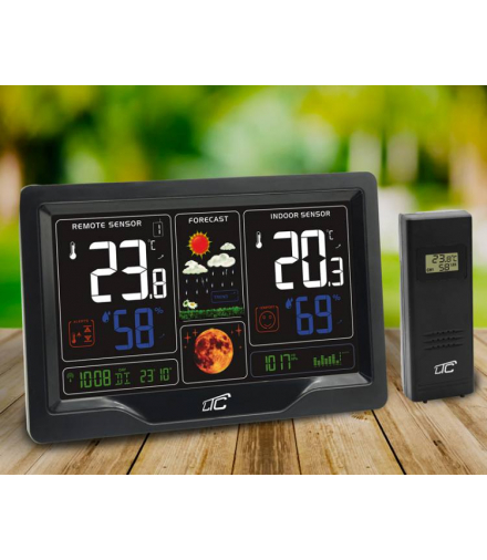 Stacja pogodowa LTC z kolorowym wyświetlaczem wielofunkcyjna CZARNA LTC LXSTP09C