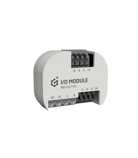 I/O Module 2/2 TF-Bus - Moduł wejść cyfrowych (2 wej.) oraz wyjść przekaźnikowych (2 wyj.), wspiera 1-wire, montaż dopuszkowy, pt, TF-Bus Grenton INO-222-T-01