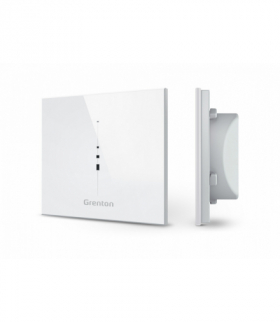 Panel multisensor - temperatura, wilgotność, ciśnienie atm., natężenie dźwięku, natężenie światła, CO2, TVOC, IR, TF-Bus, biały szklany front Grenton SEN-181-T-02