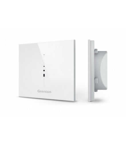 Panel multisensor - temperatura, wilgotność, ciśnienie atm., natężenie dźwięku, natężenie światła, CO2, TVOC, IR, TF-Bus, biały szklany front Grenton SEN-181-T-02