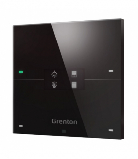 Smart Panel 4B Black WiFi, 4 pola dotykowe, wyświetlacz OLED, Wi-Fi, czarny szklany front Grenton WSP-204-W-01