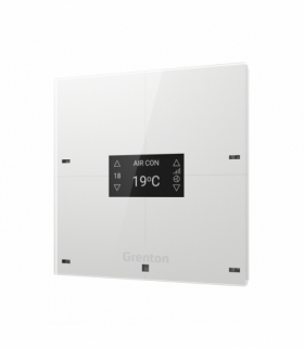 Smart panel 4B White WiFi, 4 pola dotykowe, wyświetlacz OLED, Wi-Fi, biały szklany front Grenton WSP-204-W-02