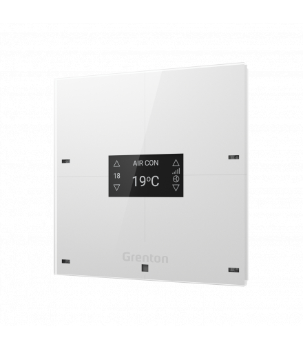 Smart Panel 4B White TF-Bus, 4 pola dotykowe, wyświetlacz OLED, TF-Bus, biały szklany front Grenton SPS-204-T-02