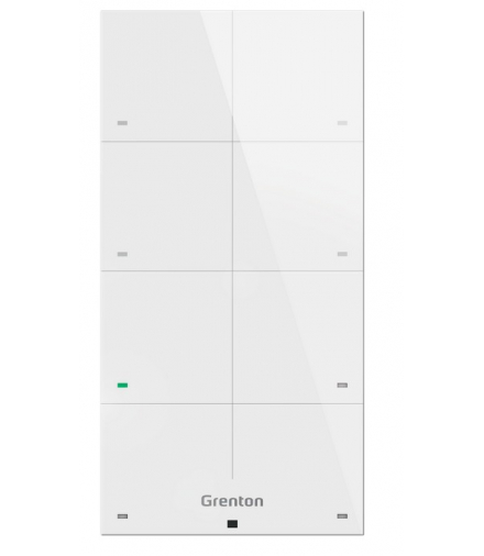 Touch Panel 8B White TF-Bus, 8 pól dotykowych, TF-Bus, biały szklany front Grenton TPA-208-T-02