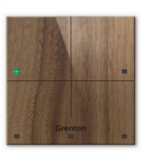 Touch Panel 4B Custom Wood Dark TF-Bus, 4 pola dotykowe, TF-Bus, ciemny drewniany front Grenton TPA-604-T-01