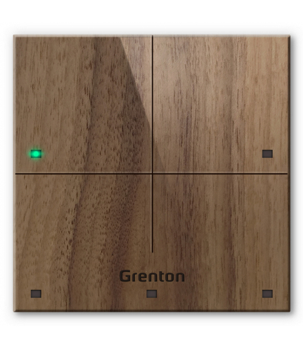 Touch Panel 4B Custom Wood Dark TF-Bus, 4 pola dotykowe, TF-Bus, ciemny drewniany front Grenton TPA-604-T-01