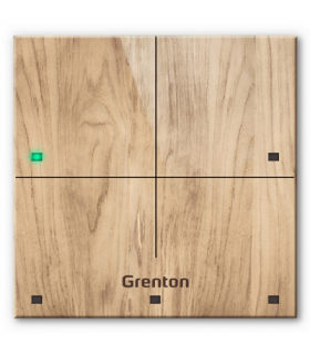 Touch Panel 4B Custom Wood Light TF-Bus, 4 pola dotykowe, TF-Bus, jasny drewniany front Grenton TPA-604-T-02