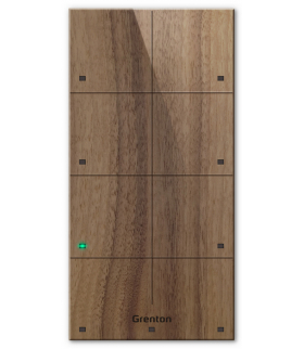 Touch Panel 8B Custom Wood Dark TF-Bus, 8 pól dotykowych, TF-Bus, ciemny drewniany front Grenton TPA-608-T-01