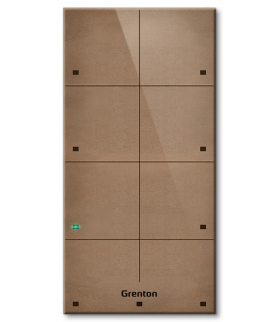 Touch Panel 8B Custom Leather Light TF-Bus, 8 pól dotykowych, TF-Bus, jasny wykonany z naturalnej skóry front Grenton TPA-808-T-02