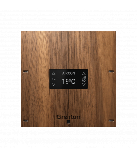 Smart Panel 4B Custom Wood Dark TF-Bus, 4 pola dotykowe, wyświetlacz OLED, TF-Bus, ciemny drewniany front Grenton SPS-604-T-01
