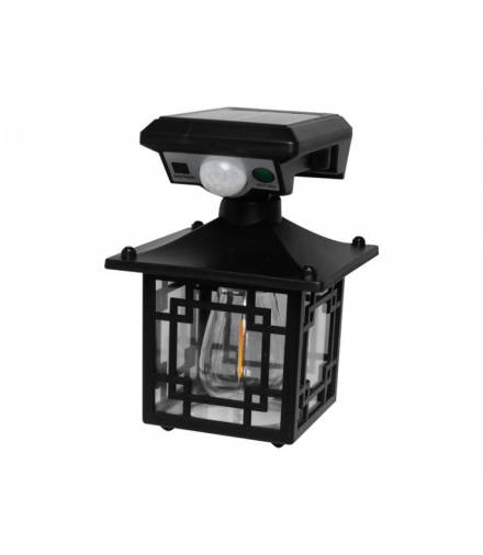 Lampa ścienna solarna z żarówką COB ,światło ciepłe białe,akumulator,czujnik ruchu i zmierzchu JD-1579 LXJD1579