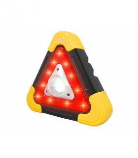 Lampka trójkąt ostrzegawczy solarny LTC LED COB + Powerbank 1200mAh, ładowanie USB 5V. LTC LXLL78