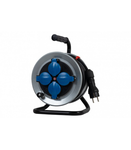 Przedłużacz na bębnie metalowym MINI-210 4x230V OW 3x1,5 z termikiem - 20m F-Elektro 14555-3