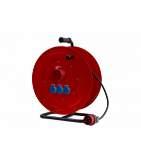 Przedłużacz siłowy na bębnie metalowym MAKARA-460 OPD 5x6 32A 5p, 3x230V, wtyczka 32A 5p - 20m F-Elektro 14800-87