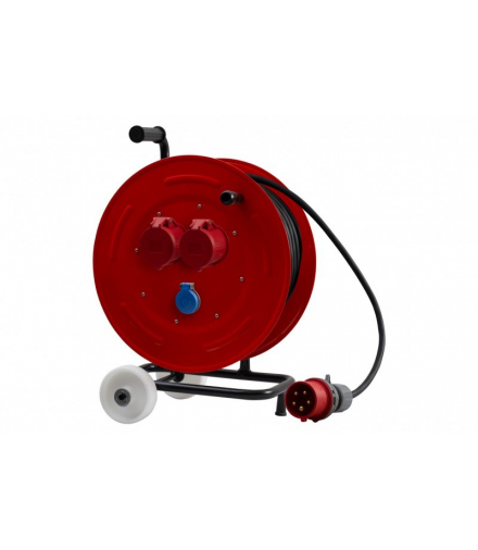 Przedłużacz siłowy na bębnie metalowym MAKARA-460 NK OPD 5x4 2x32A 5p, 230V, wtyczka 32A 5p - 40m F-Elektro 15000-65