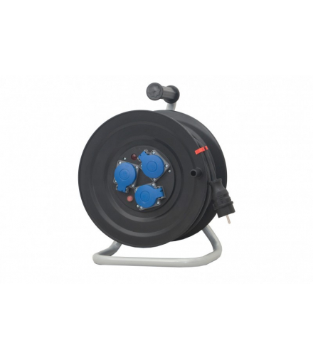 Przedłużacz na bębnie plastikowym NERO-290 3x230V IP44 3x2,5 (OPD) /50m/ z termikiem i kontrolką F-Elektro 14710-38