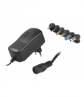 Zasilacz regulowany 3-12V, 2000 mA, (3V, 4,5V, 5V, 6V, 7,5V, 9V, 12V), 2A, regulowany, 6 wtyków. LXG287