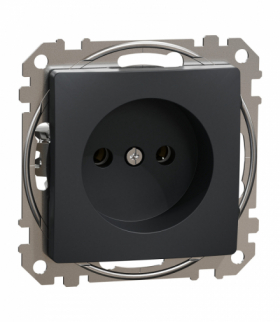 Sedna Design & Elements, Gniazdo 2P, antracytowy czarny Schneider SDD114035