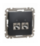 Sedna Design & Elements, Gniazdo komputerowe 2xRJ45 kategoria 6A STP, czarny antracyt Sedna Design & Elements Schneider SDD114467S