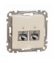 Sedna Design & Elements, Gniazdo komputerowe 2xRJ45, kategoria 6A STP, beżowy Schneider SDD112467S