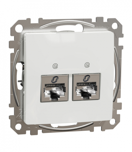 Sedna Design & Elements, Gniazdo komputerowe 2xRJ45, kategoria 6A STP, białe Schneider SDD111467S