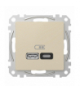Sedna Design & Elements, Gniazdo ładowania USB A+C 45W PD, beżowe Schneider SDD112404