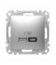 Sedna Design & Elements, Ładowarka USB, typ A+C, 3A, 45 W, PRO, aluminium Schneider SDD113404