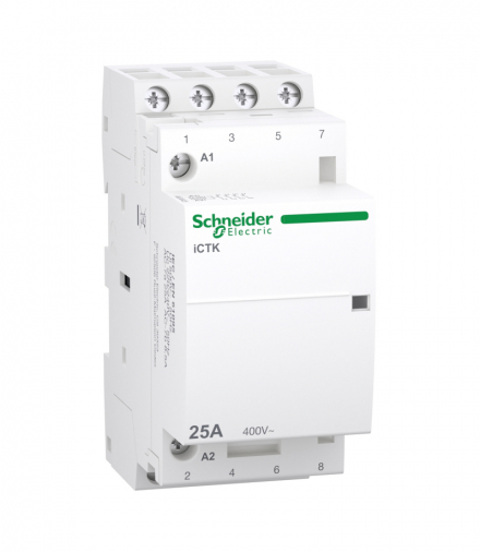Stycznik modułowy, Acti9 iCTK50-25-40-230 25A 4NO 50Hz 220/240 VAC, bez możliwości rozbudowy o styki pomocnicze Schneider A9C40425