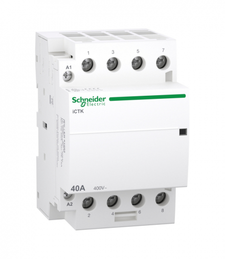 Stycznik modułowy, Acti9 iCTK50-40-40-230 40A 4NO 50Hz 220/240 VAC, bez możliwości rozbudowy o styki pomocnicze Schneider A9C40440