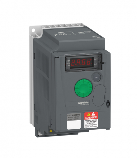 Falownik, przemiennik, przetwornik częstotliwości Easy Altivar 310, 0.75 kW, 3f, 380...460 V, bez filtra EMC, IP20 Schneider ATV310H075N4E