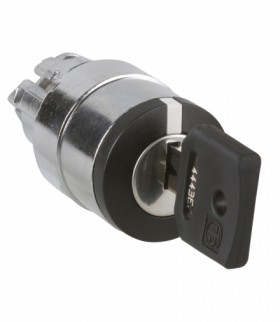 Harmony XB4 Przełącznik 3 pozycyjny Ø22 z kluczem stabilny 4 multichipy okrągły metalowy Schneider ZB4BG02K