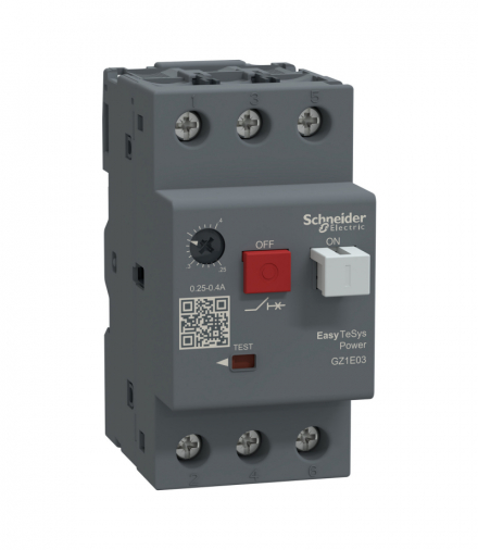 Wyłącznik silnikowy GZ1E napęd przyciskowy 0,25-0,4A zaciski skrzynkowe Schneider GZ1E03